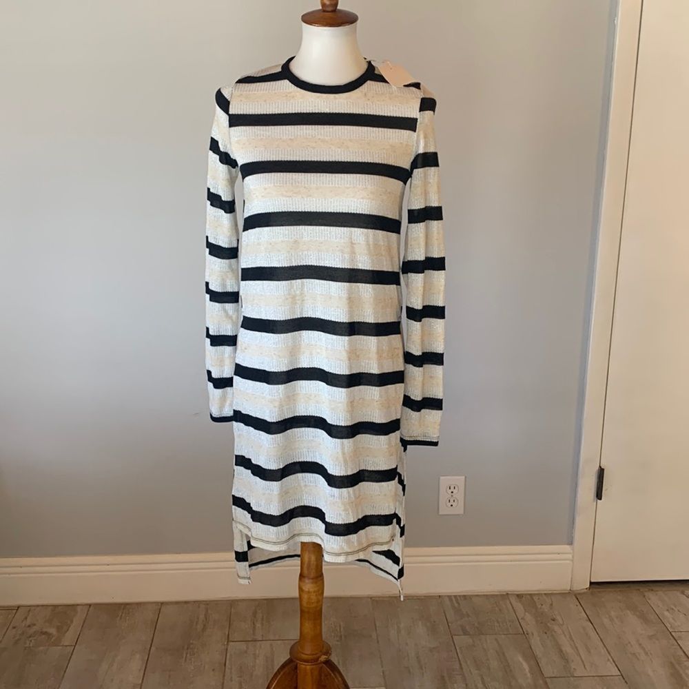 [ZARA] Striped Knit Split Tunic - Size Medium NWT